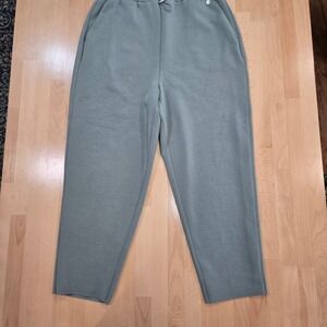 Calia Women's Cropped Knit Lounge Pants Drawstring Waist Sage Green Small